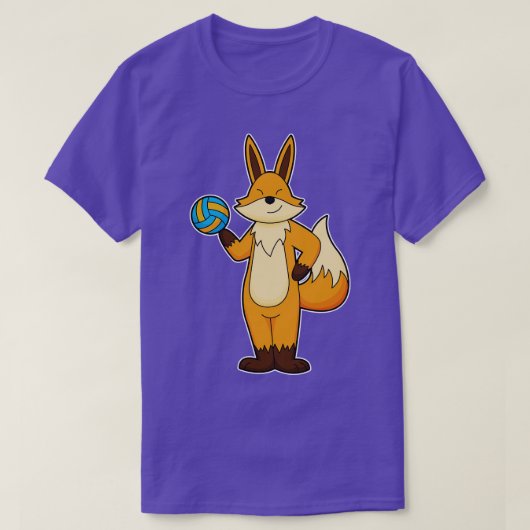 Fox als volleybalspeler met volleybal t-shirt (Design voorkant)
