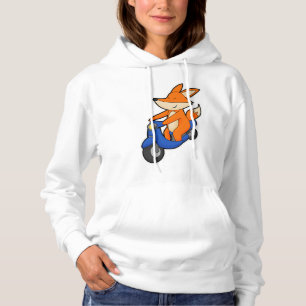 Fox als wandelaar met scooter hoodie
