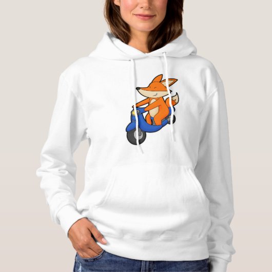 Fox als wandelaar met scooter hoodie (Voorkant)
