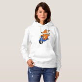 Fox als wandelaar met scooter hoodie (Voorkant volledig)