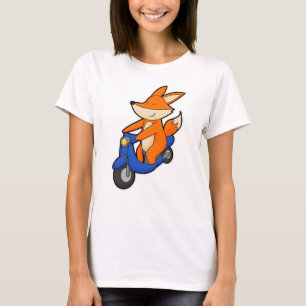 Fox als wandelaar met scooter t-shirt