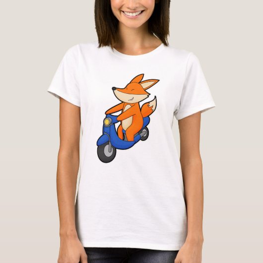 Fox als wandelaar met scooter t-shirt (Voorkant)