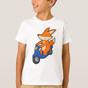 Fox als wandelaar met scooter t-shirt