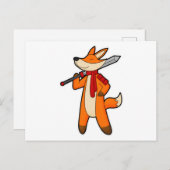 Fox als Warrior met zwaard en scarf Briefkaart (Voorkant / Achterkant)