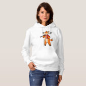 Fox als Warrior met zwaard en scarf Hoodie (Voorkant volledig)