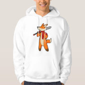 Fox als Warrior met zwaard en scarf Hoodie (Voorkant)