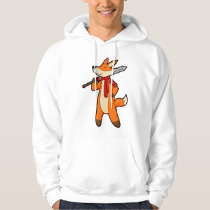 Fox als Warrior met zwaard en scarf Hoodie