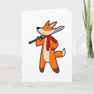 Fox als Warrior met zwaard en scarf Kaart