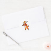Fox als Warrior met zwaard en scarf Ronde Sticker (Envelop)