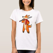 Fox als Warrior met zwaard en scarf T-shirt (Voorkant)