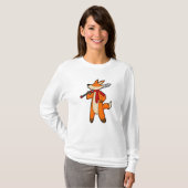Fox als Warrior met zwaard en scarf T-shirt (Voorkant volledig)