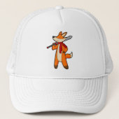 Fox als Warrior met zwaard en scarf Trucker Pet (Voorkant)