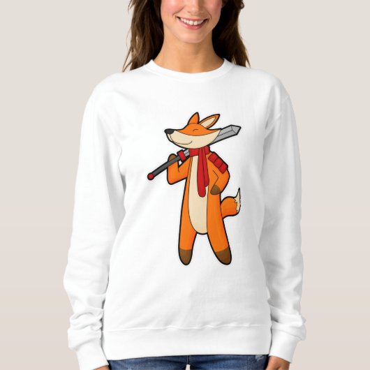 Fox als Warrior met zwaard en scarf Trui (Voorkant)