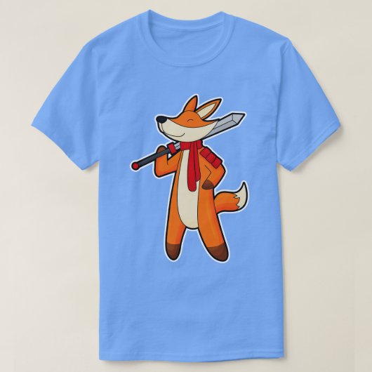 Fox als Warrior met Zwaard Sjaal T-shirt (Design voorkant)