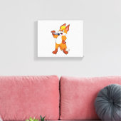 Fox als zanger met microfoon canvas afdruk (Insitu (Woonkamer))