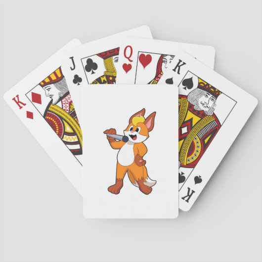 Fox als zanger met microfoon pokerkaarten (Achterkant)