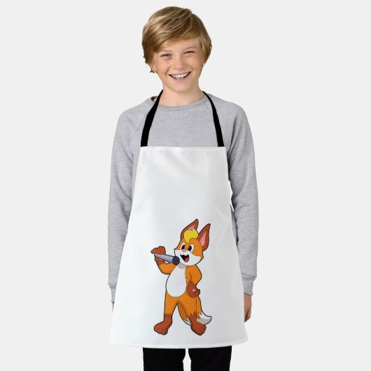 Fox als zanger met microfoon schort (Gedragen)