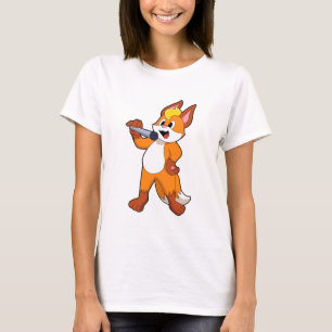Fox als zanger met microfoon t-shirt