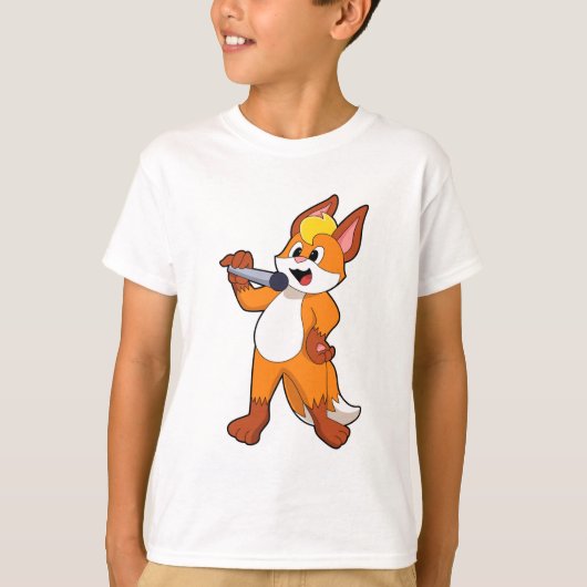 Fox als zanger met microfoon t-shirt (Voorkant)