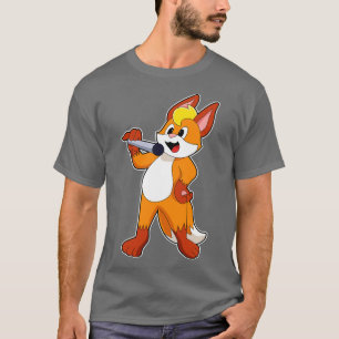 Fox als zanger met microfoon t-shirt
