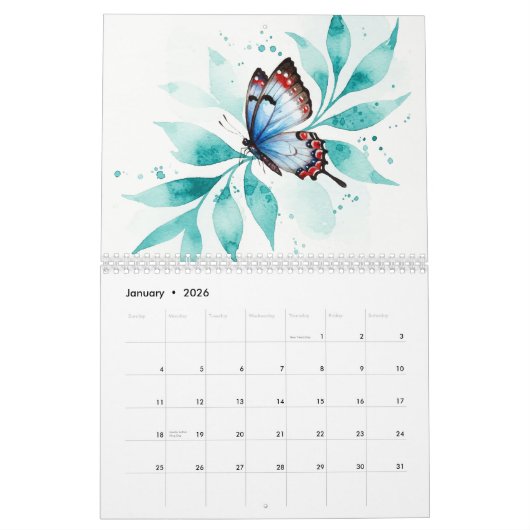 Fox and a butterfly  Calendar Kalender (Jan 2026)