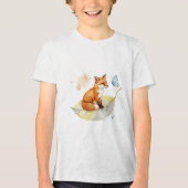  Fox and a butterfly  Tri-Blend Shirt (Voorkant)