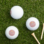 Fox And Ball Aangepaste Naam Stof Roze Roze Golfballen (Insitu Gras)