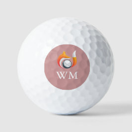 Fox And Ball op maat gemaakte monogram stoffig roz Golfballen