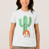 Fox and cactus Tri-Blend shirt (Voorkant)