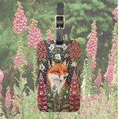 Fox and Foxglove Bloemen William Morris Geïnspiree Bagagelabel