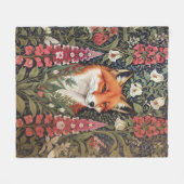 Fox and Foxglove Bloemen William Morris Geïnspiree Fleece Deken (Voorkant (Horizontaal))