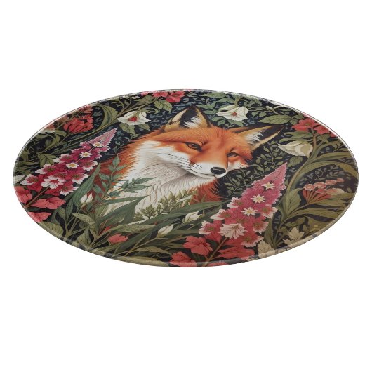 Fox and Foxglove Bloemen William Morris Geïnspiree Snijplank (Hoek)