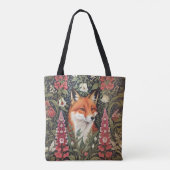 Fox and Foxglove Bloemen William Morris Geïnspiree Tote Bag (Achterkant)