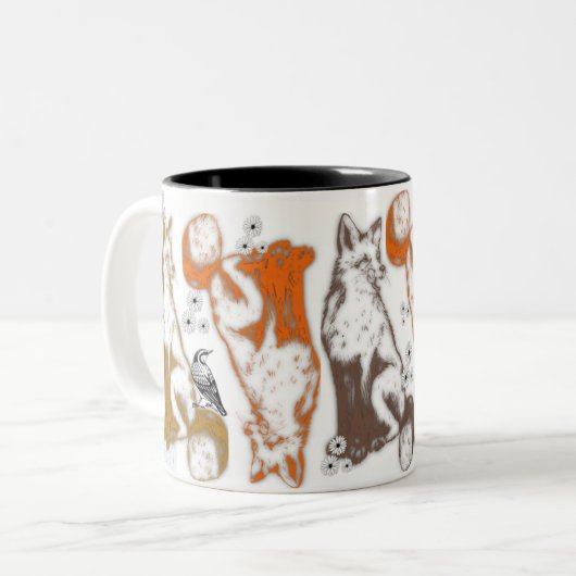 Fox and friends coffee mug theme graphics tweekleurige koffiemok (Voorkant links)