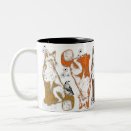 Fox and friends coffee mug theme graphics tweekleurige koffiemok