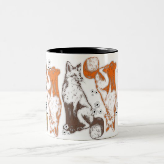 Fox and friends coffee mug theme graphics tweekleurige koffiemok (Center)