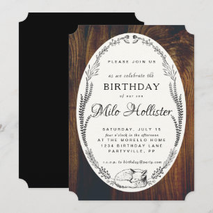 Fox and Laurel Wood Birthday-uitnodiging Kaart