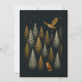 Fox and Owl Forest Kerstmis gepersonaliseerd Feestdagenkaart (Voorkant)