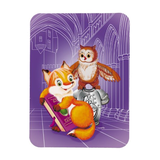 fox and owl magneet (Verticaal)