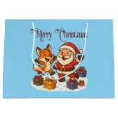 Fox and Santa Christmas Gift Bag Groot Cadeauzakje (Voorkant)