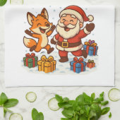 Fox and Santa Christmas Kitchen Towels Theedoek (Gevouwen)