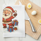 Fox and Santa Christmas Kitchen Towels Theedoek (Quarter Fold)
