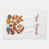 Fox and Santa Christmas Kitchen Towels Theedoek (Horizontaal)