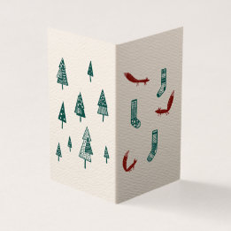 Fox and Tree Christmas Card: Simple Kaart