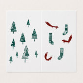 Fox and Tree Christmas Card: Simple Kaart (Buitenkant ongevouwen)