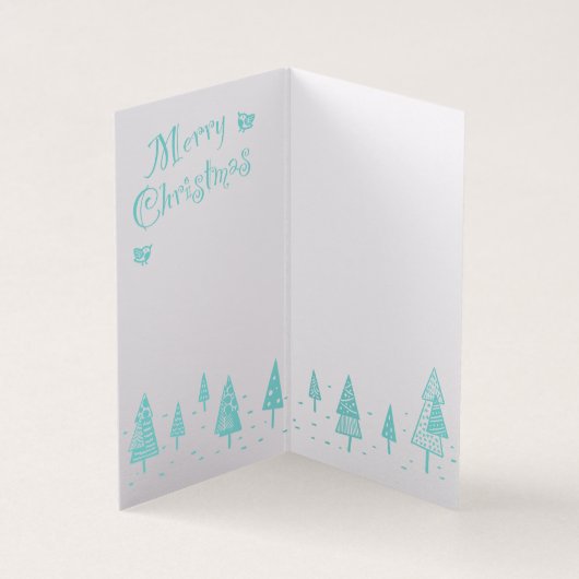Fox and Tree Christmas Card: Simple Kaart (Binnen)