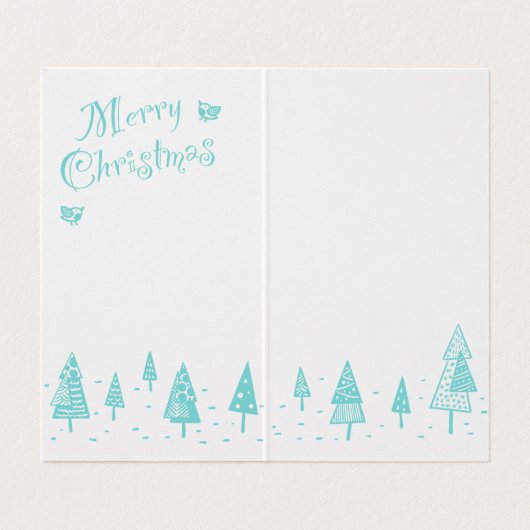 Fox and Tree Christmas Card: Simple Kaart (Binnenkant ongevouwen)