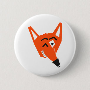 Fox Animal Cartoon Cunning Duizelig boze oog Ronde Button 5,7 Cm