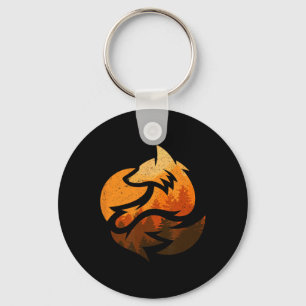 Fox Animal Design Gifts met Natuur Trees Hunting Sleutelhanger