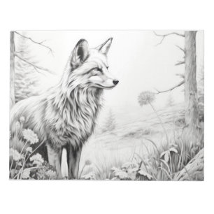 Fox Animal Discovery Wild Natuur Ink Sketch Stijl Notitieblok